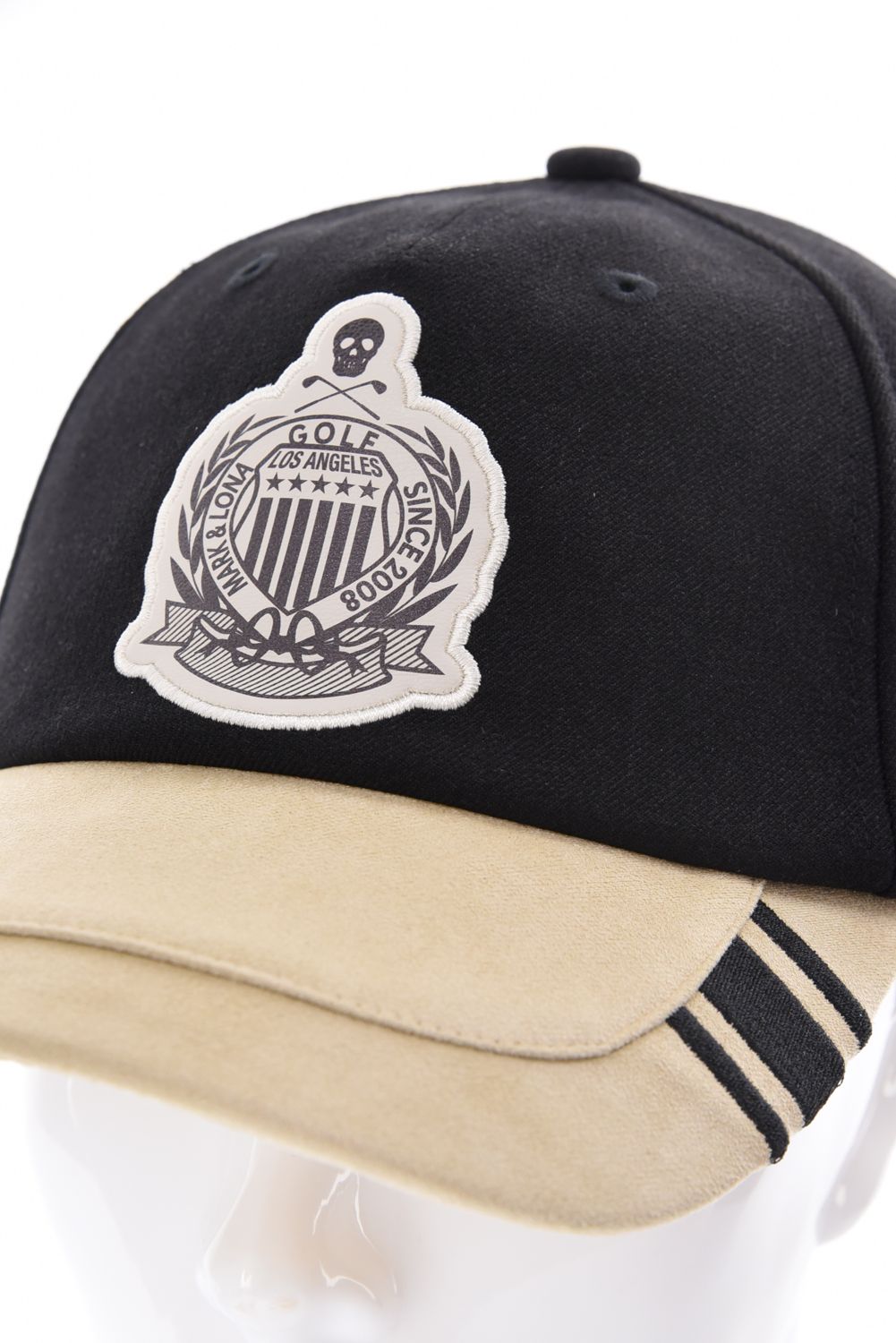 【26AW】 TRIUMPH SUEDE COMBO CAP / チャンピオンシップエンブレム バイカラー異素材 キャップ (ブラック)