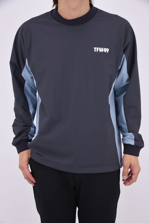 【26AW】 SHELL PULLOVER TRAIN / ナイロン メッシュ裏地 クルーネック プルオーバー型ウィンドブレーカー (チャコール)