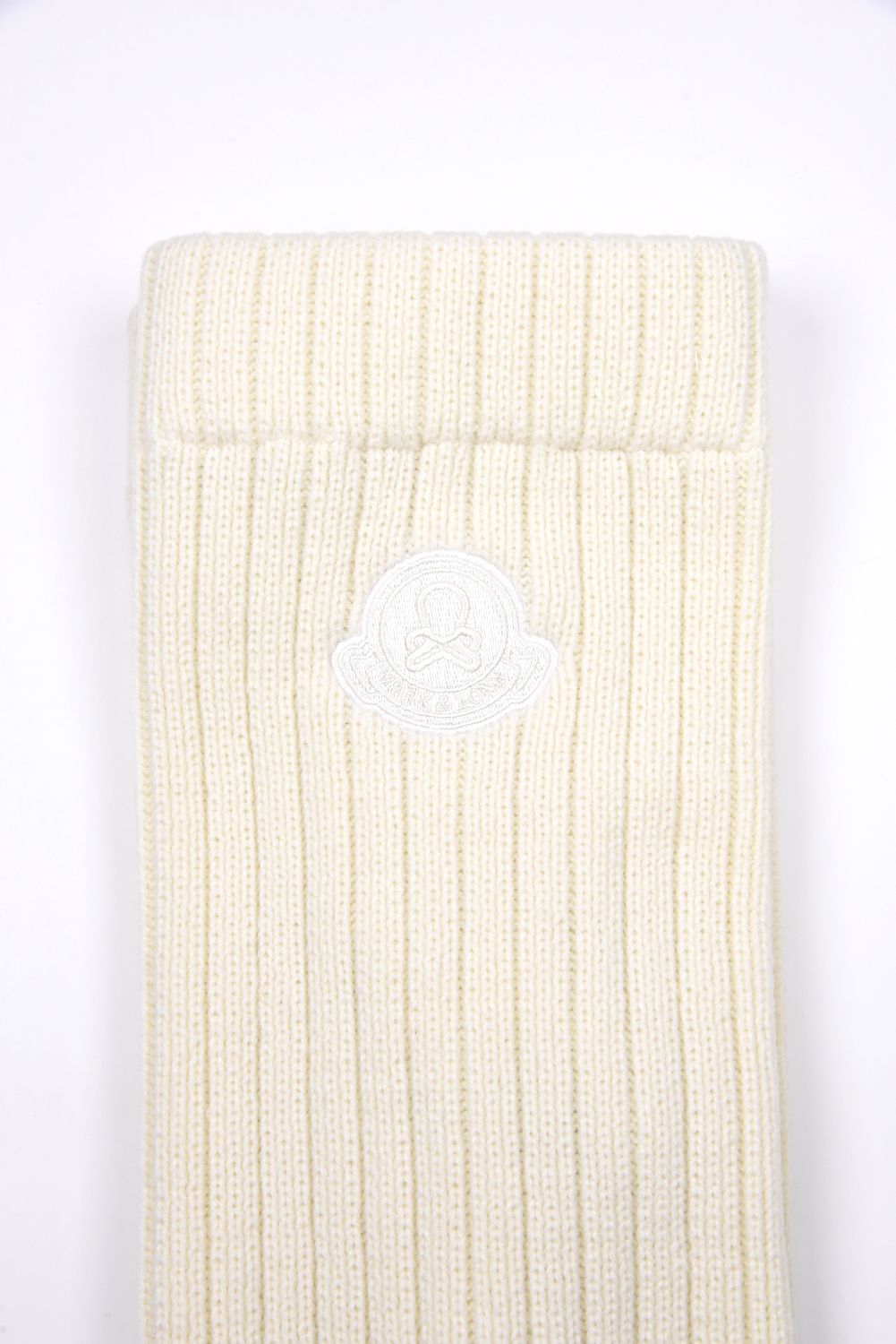 THERMOMIX KNIT LEG WARMERS / ブランドロゴ刺繍 ニットレッグウォーマー (ホワイト)