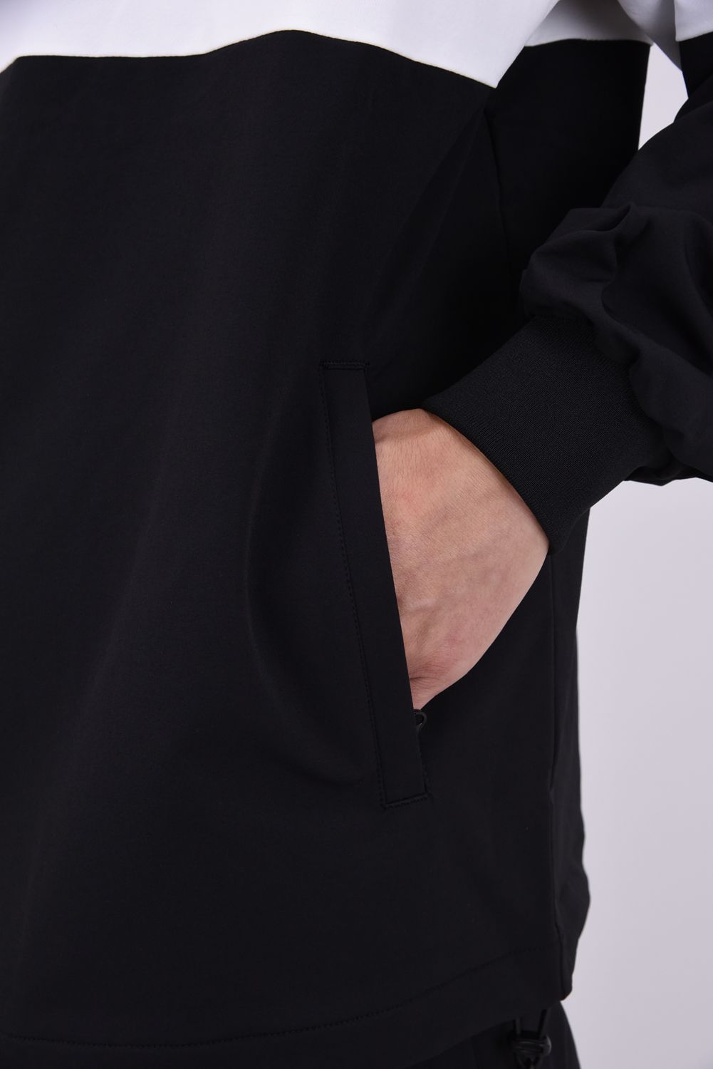 【26AW】 WB SWITCH JKT / ツートーン ブランドロゴ ナイロンジャケット (ブラック)