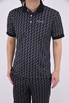 【25SS】 MENS GM PRINT POLO SHIRT / GMプリント ポロシャツ (ブラック)*