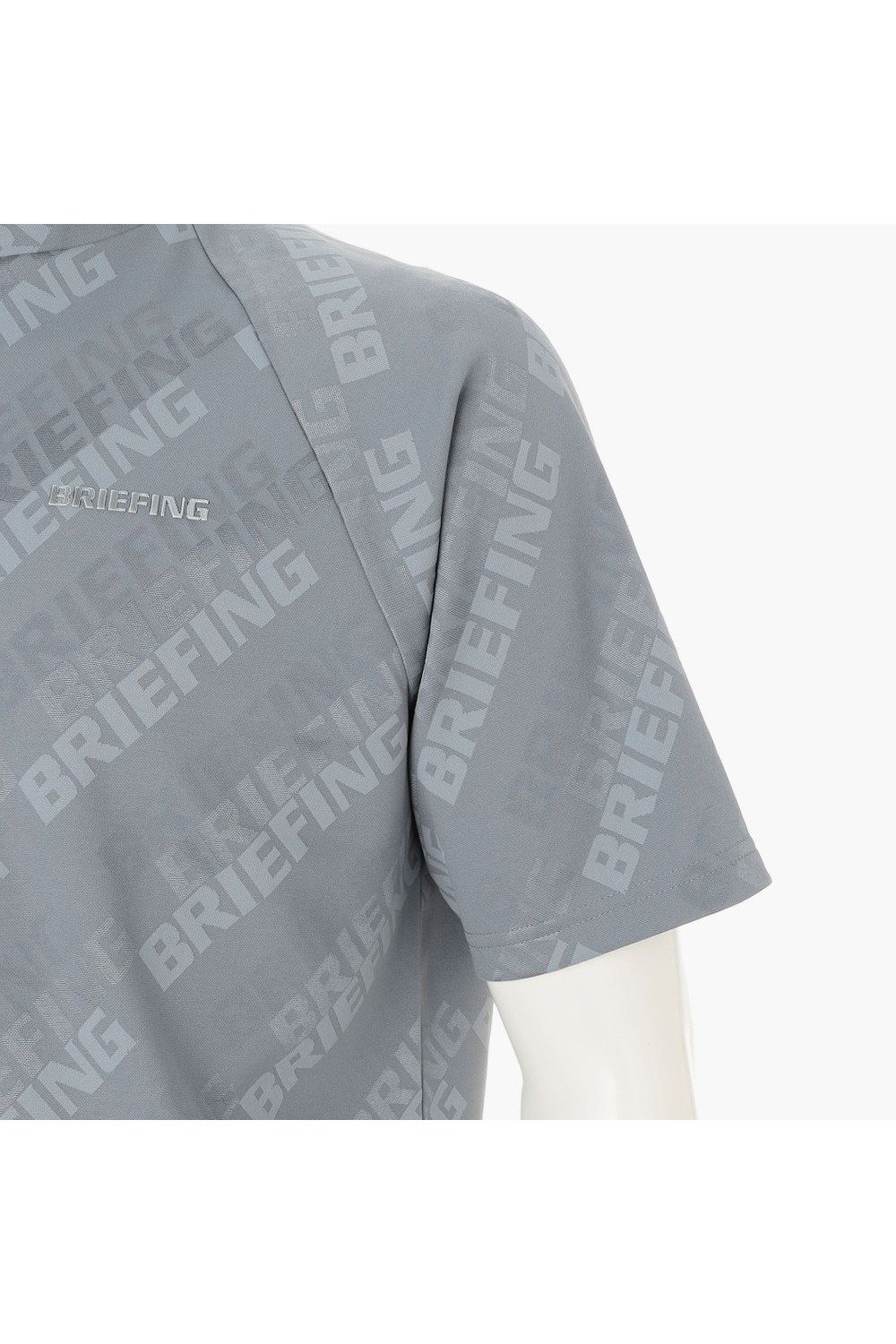 【26SS】 MEN'S SHADOW LOGO JQ HIGHNECK RF / バイアスロゴジャカード リラックスフィット モックネックTシャツ (グレー)