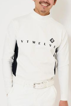 【26AW】 OHSL MOCK / モノトーン バイカラー ロングスリーブ モックネックTシャツ (ホワイト)