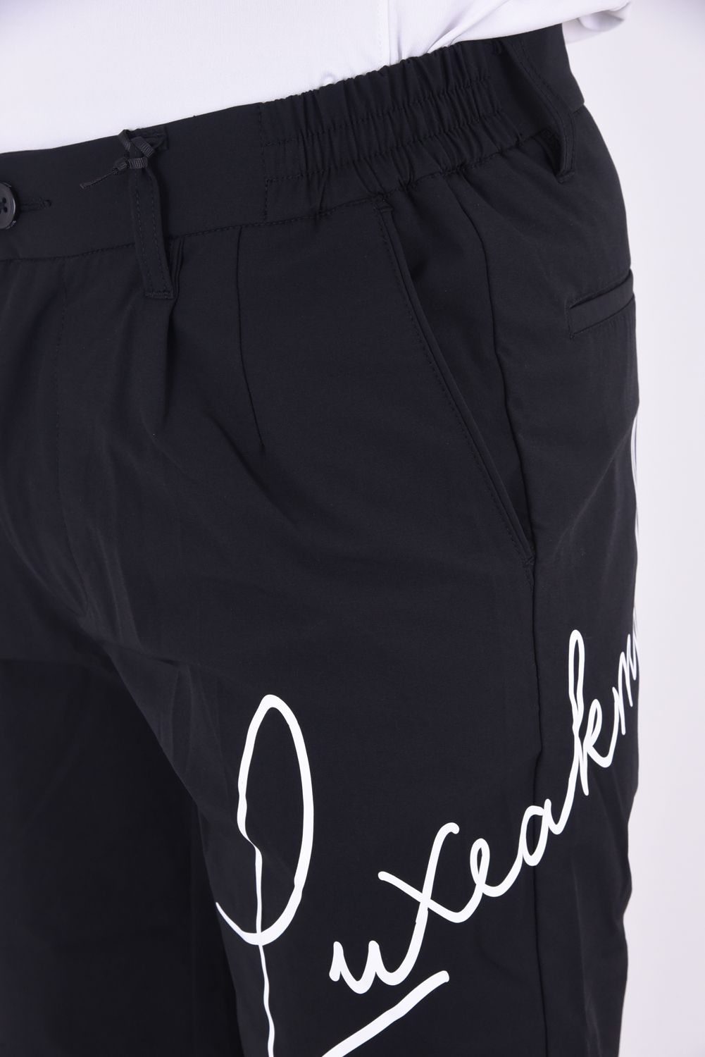 SUPER STRETCH HANDWRITING LOGO SHORT PANTS /  スーパーストレッチ ロゴ ショートパンツ (ブラック)