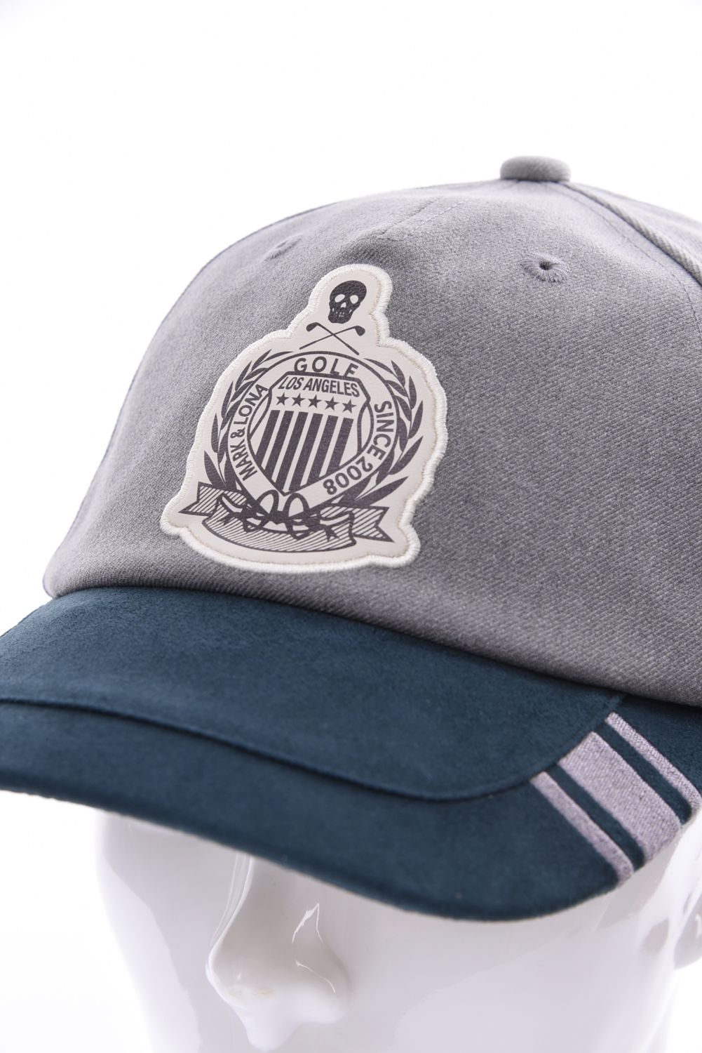 【26AW】 TRIUMPH SUEDE COMBO CAP / チャンピオンシップエンブレム バイカラー異素材 キャップ (シルバーグレー)