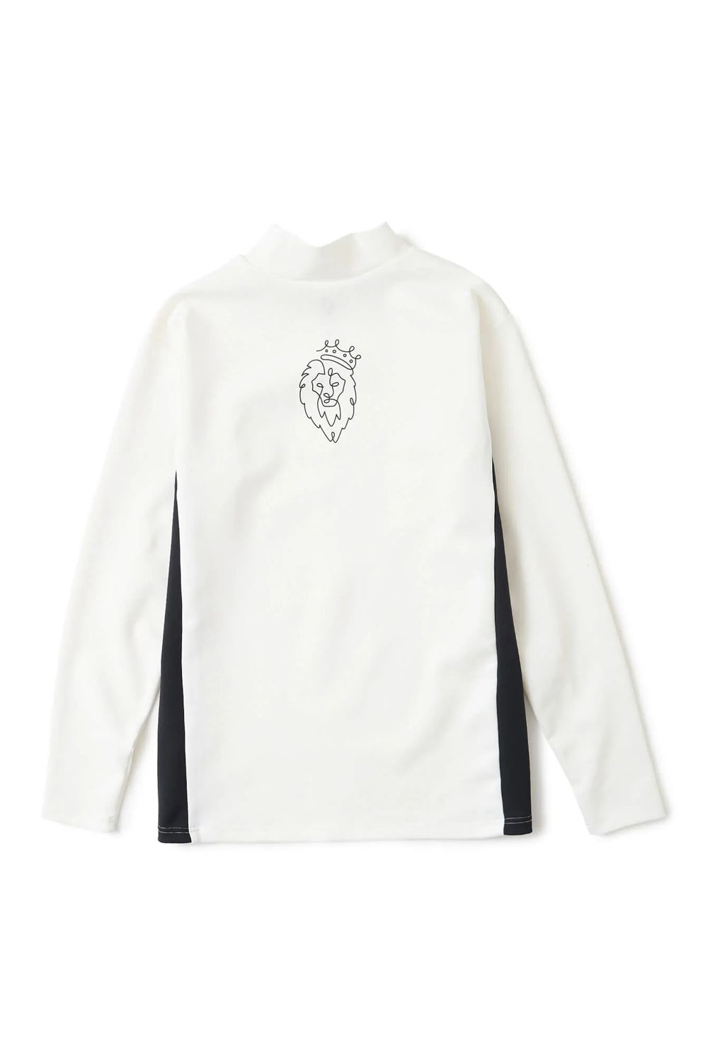 【26AW】 OHSL MOCK / モノトーン バイカラー ロングスリーブ モックネックTシャツ (ホワイト)