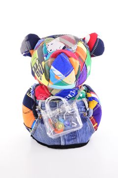 【2026 TOUMEI SERIES】 ZZ26-BA02 / Tシャツリメイク パッチワーク ベアーモチーフ ドライバーカバー (マーカー付き) (マルチ)