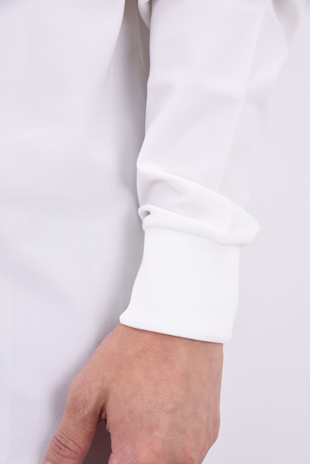 【26AW】 STRETCH KANOKO LONG SLEEVE POLO / ハイゲージカノコ素材 バックプリント 長袖ポロシャツ (ホワイト)