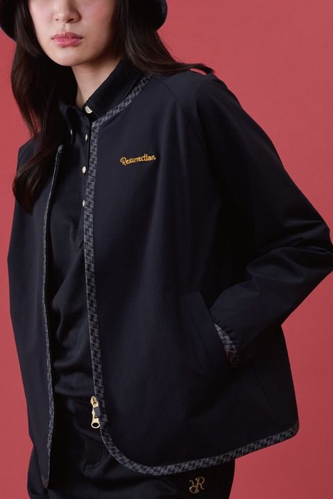 【26AW】【レディース】 NO COLLAR LIGHT JACKET / 撥水ナイロン ノーカラーライトジャケット (ブラック)*