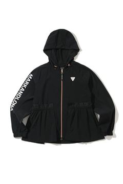 【レディース】 【CODE COLLECTION】 BLOUSON / トライアングルロゴ CODEロゴプリント プリーツデザイン ブルゾン (ブラック)