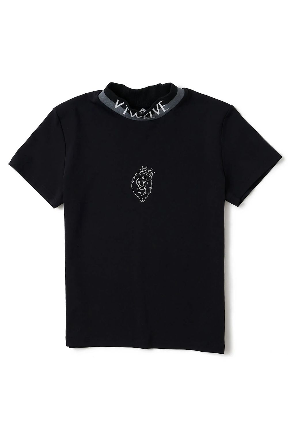 【26SS】【レディース】 ONE HAND MOCK / バイカラージャカード モックネックTシャツ (ブラック)