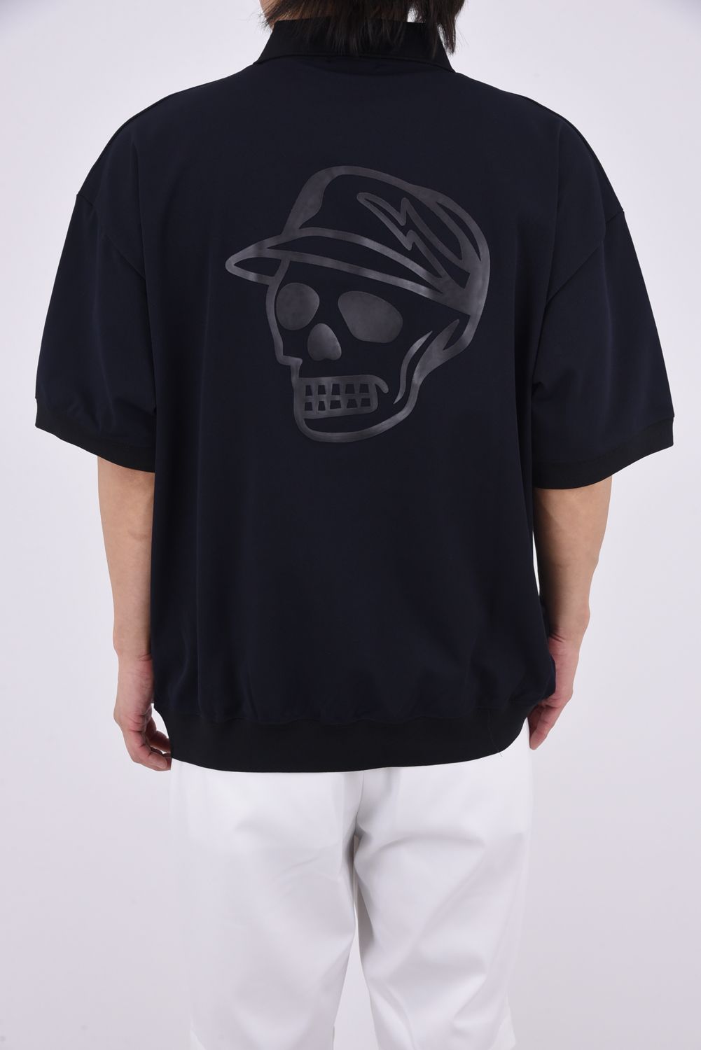 【26SS】 DVG TECH-SKULL CADDIE POLO / スカルロゴ ポロシャツ (ブラック)