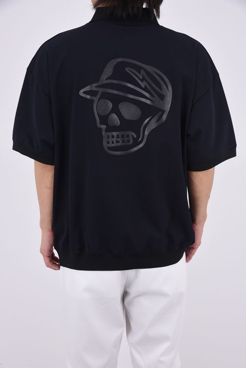 【26SS】 DVG TECH-SKULL CADDIE POLO / スカルロゴ ポロシャツ (ブラック)