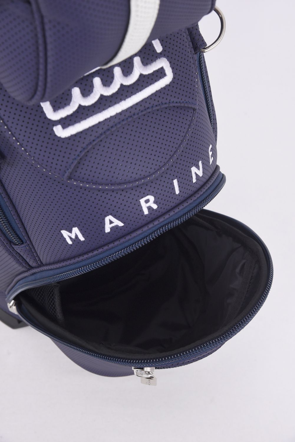 【26SS】【銀行振込・代金引換不可】【返品・交換不可】 CADDY BAG & HEAD COVER / パンチングエシカルレザー カートタイプ キャディバッグ&ヘッドカバーセット (ネイビー)