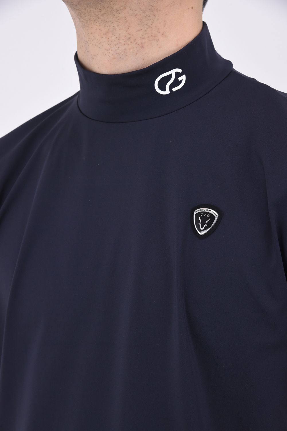 CPG GOLF - ロゴパイピングつきモックネックシャツ（ホワイト