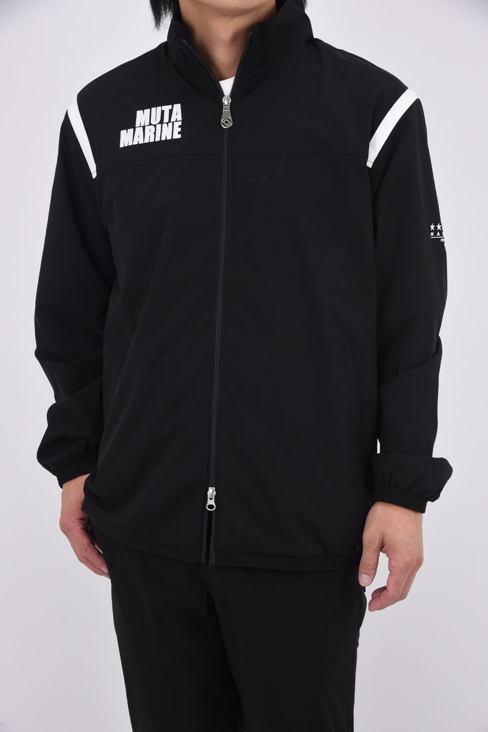 【25AW】 LIP STRETCH ZIP JACKET / ブランドロゴ ジップアップジャケット (ブラック)