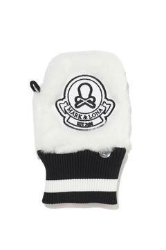 SYNK COZY HAND WARMERS / エコファー チャーム付き 手甲型グローブ (ホワイト)