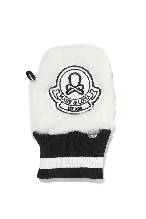 SYNK COZY HAND WARMERS / エコファー チャーム付き 手甲型グローブ (ホワイト)