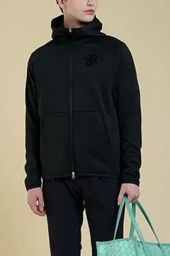 【25AW】 BRUSHED LOGO ZIP-UP HOODIE / ブラッシュロゴ ジップアップ パーカー (ブラック)*