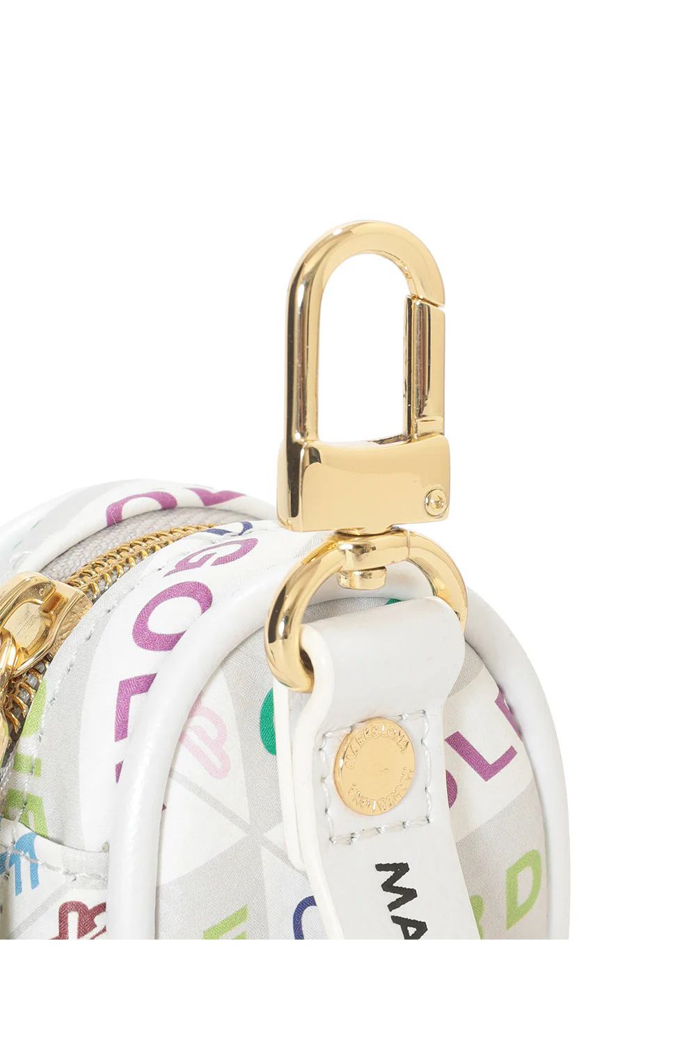 DÉPÊCHE BALL CASE / シンセティックレザー ジオメトリックパターン ボールポーチ (ホワイト)