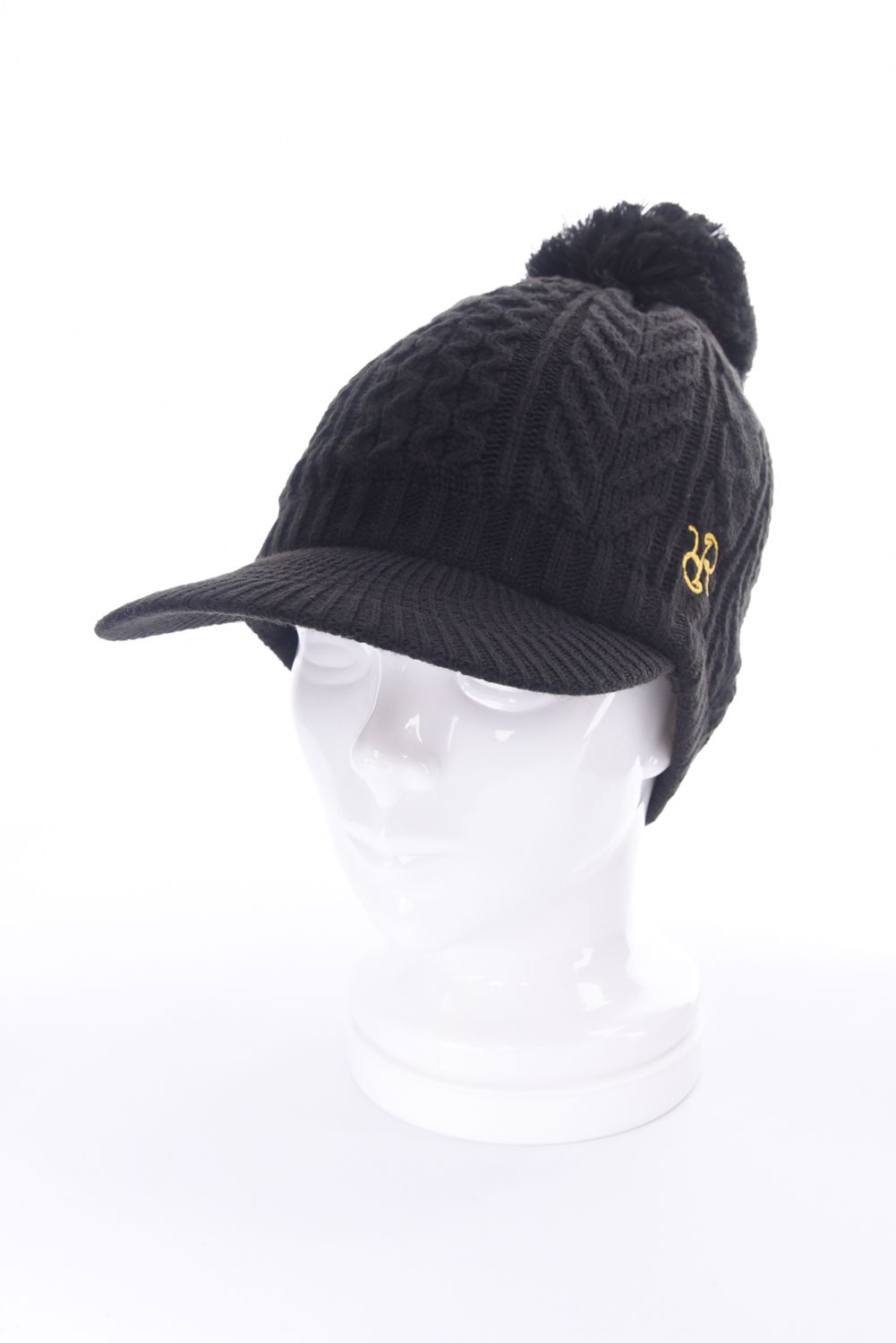 VISOR KNIT CAP / バイザー ニットキャップ（ネックウォーマー付き） (ブラック)
