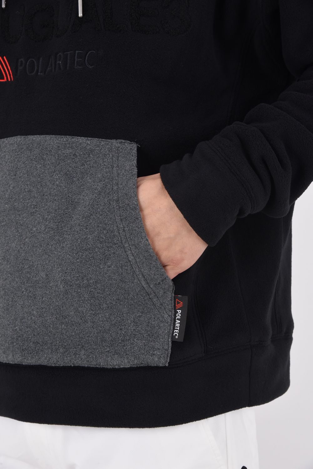 FLEECE PARKER / ポーラテックフリース サークルロゴ プルオーバーパーカー (ブラック)