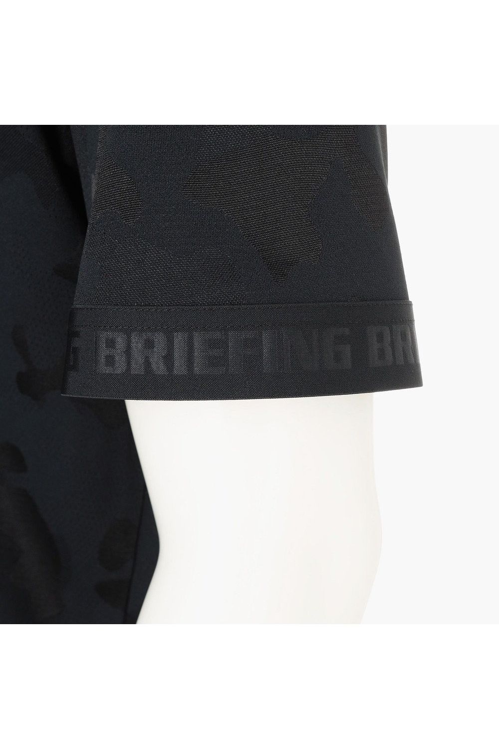 【26SS】 MEN’S CAMO JQ HIGHNECK / カモフラージュジャカード リラックスフィット モックネックTシャツ (ブラック)