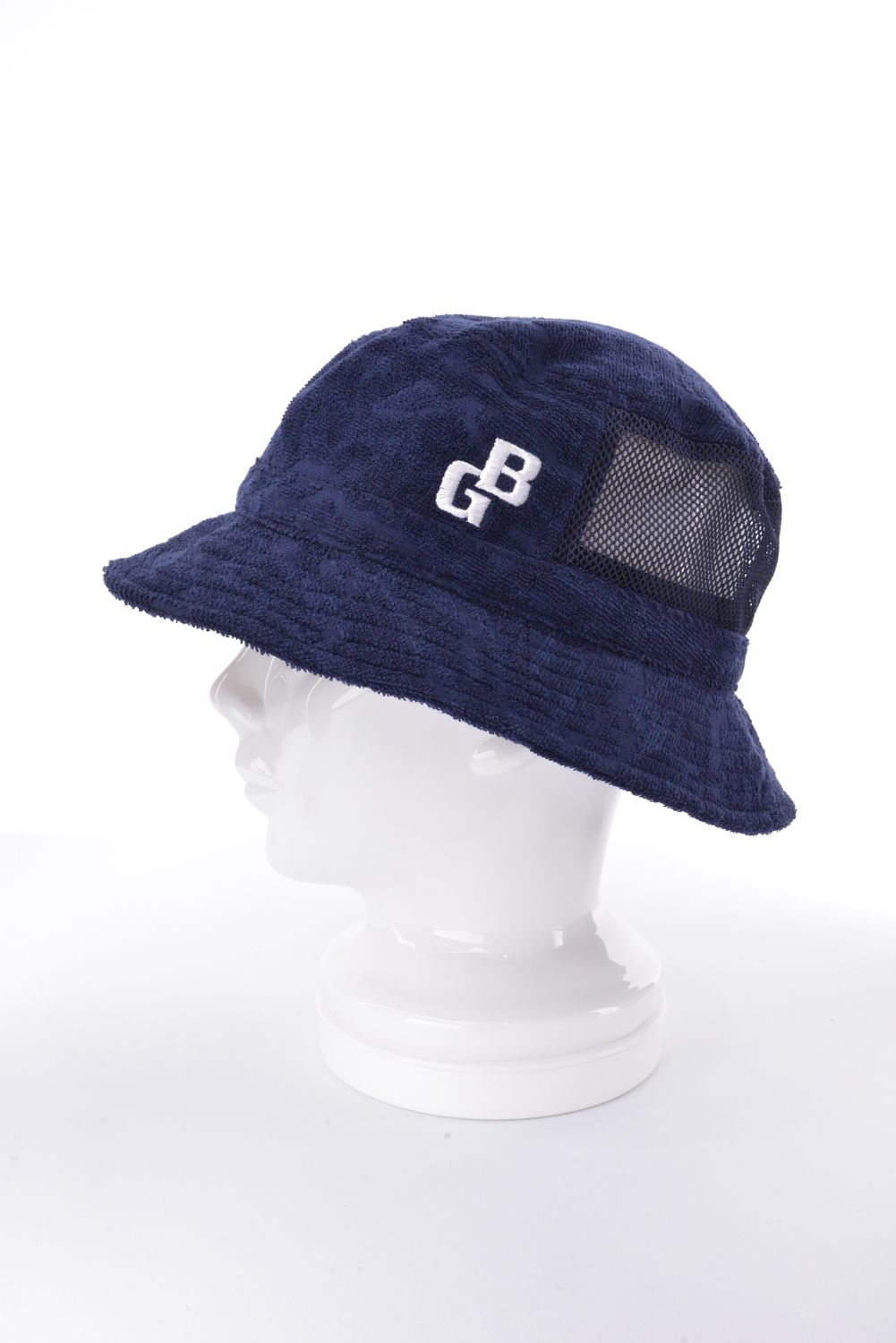 【26SS】 CR MS PILE CAMO JQ BG LOGO HAT / パイル生地 背面メッシュ バケットハット (ネイビー)