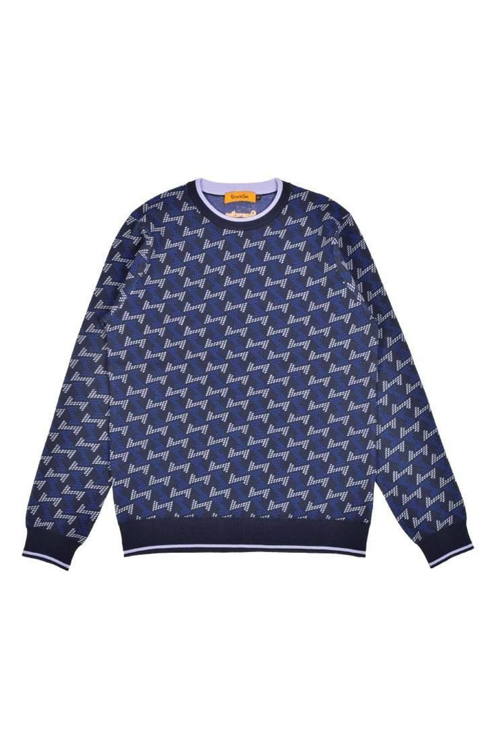 【25AW】【レディース】 GM JACQUARD LIGHT KNIT / GMジャカード クルーネック ライトニット (ネイビー)*