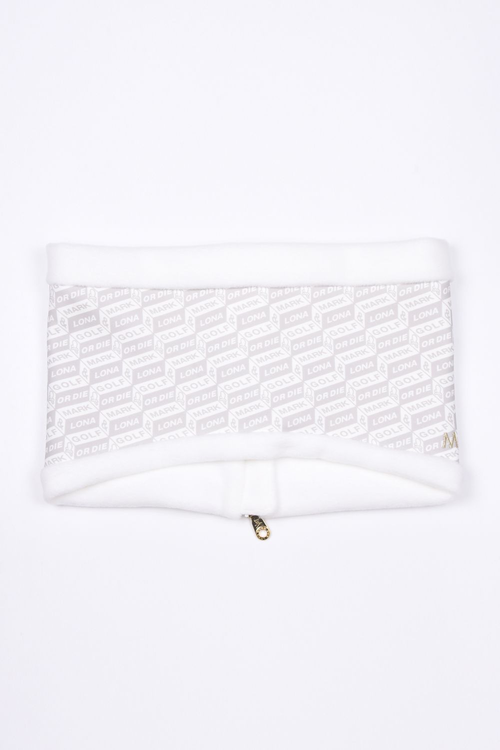 DÉPÊCHE ZIP NECK WARMER / ジオメトリックパターン ネックウォーマー (ホワイト)