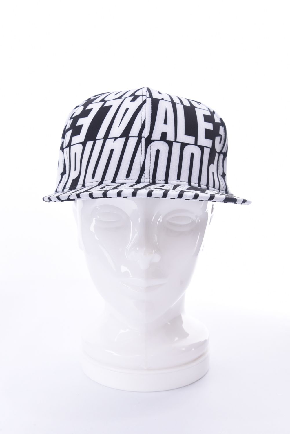6 PANEL / 総柄ロゴ 6パネル フラットキャップ ブラック
