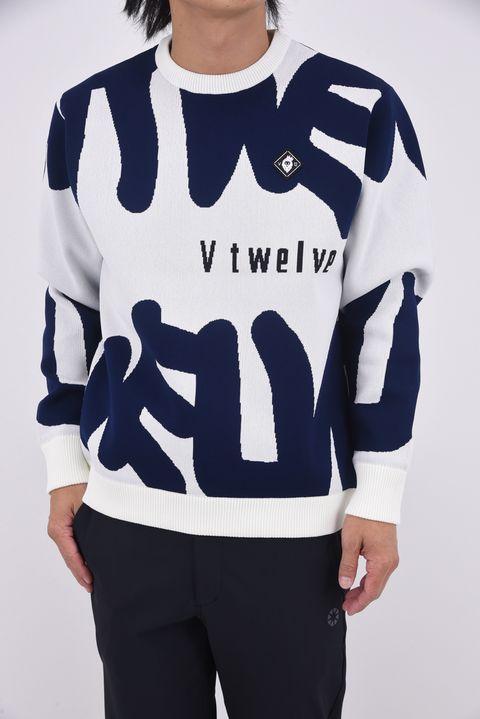 【25AW】 GRAFT KNIT / グラフィティロゴ クルーネックニット (ホワイト)