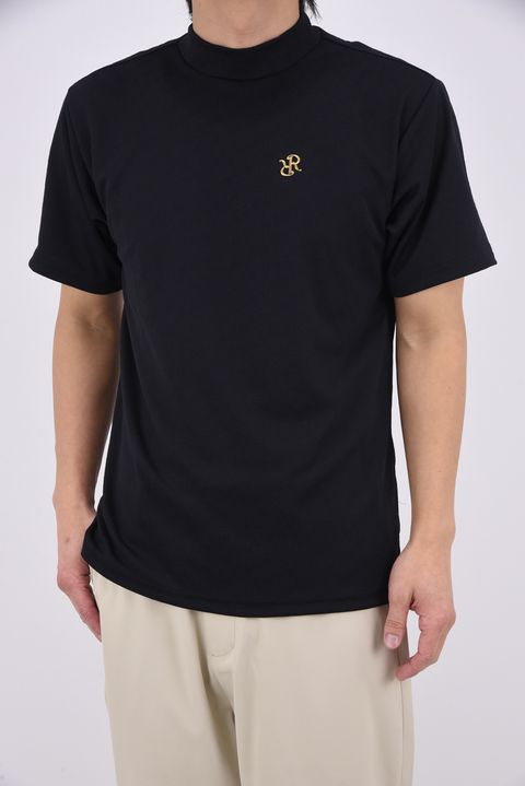 【26SS】 MENS GM JACQUARD MOCK NECK / ジャガード モックネックTシャツ (ブラック）*