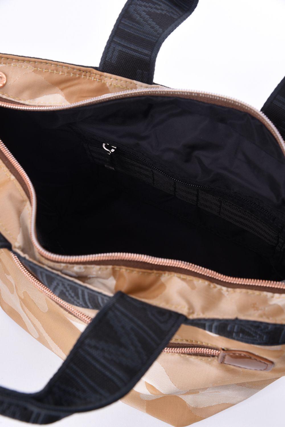 GAUGE CAMO TINY TOTE / コーデュラナイロン エナメルコンビネーション 舟形カートバッグ (モカ)