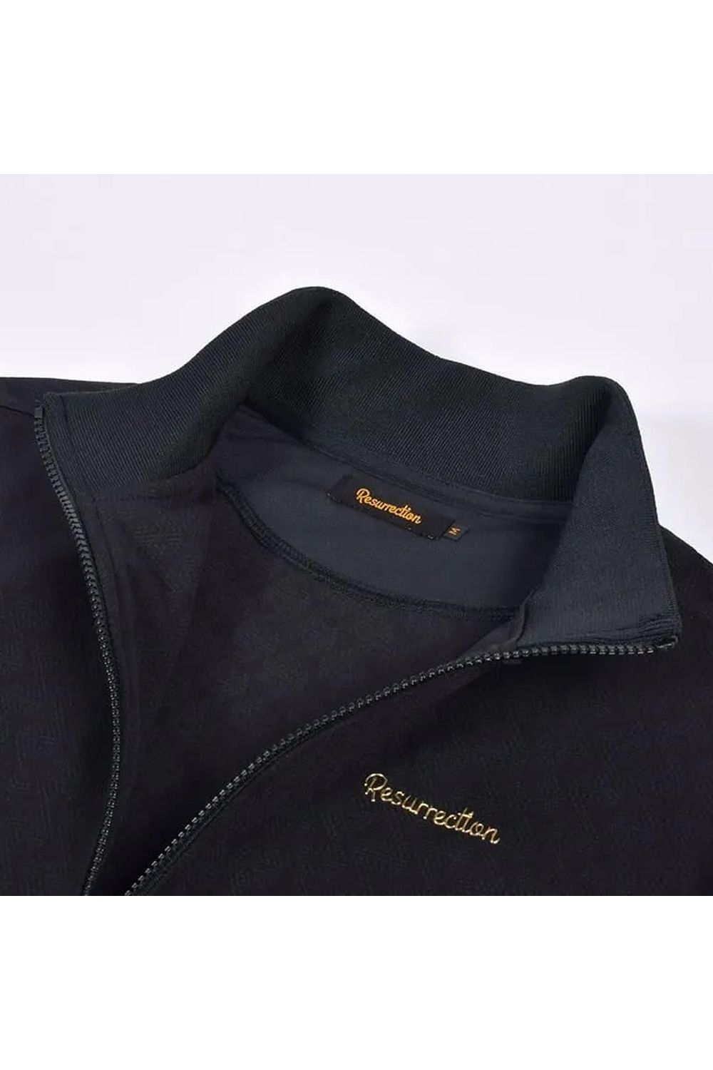 【26AW】 JACQUARD STAND COLLAR JACKET / ジャガード スタンド カラージャケット (ブラック)*