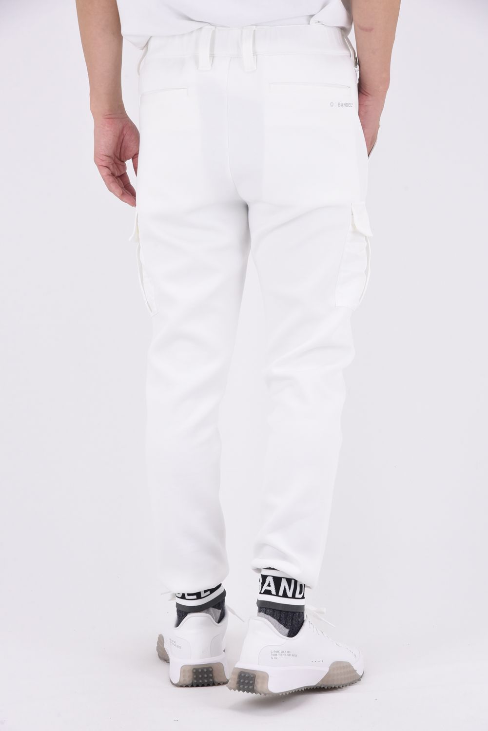 NYLON POCKET CARGO PANTS / ダンボール素材 リブ カーゴパンツ (ホワイト)