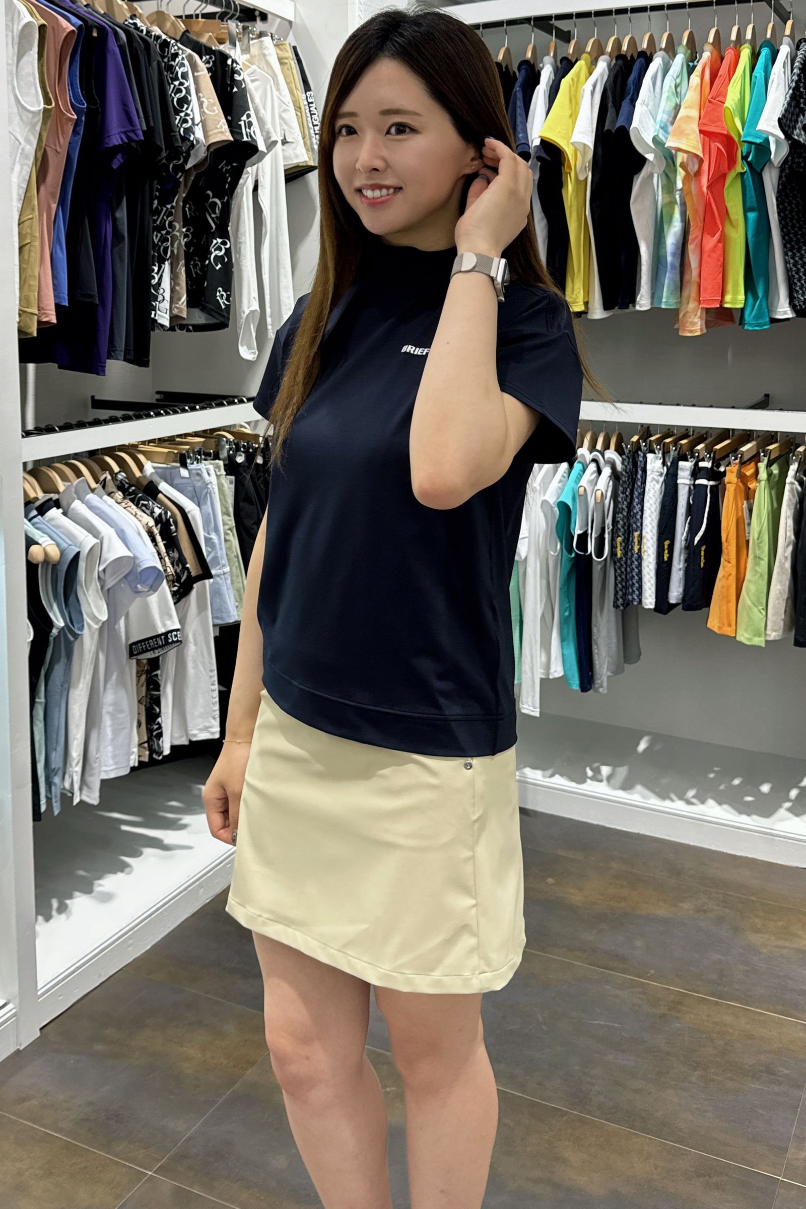 BRIEFING GOLF BACK LOGO LINE HIGH NECK（MEN'S BACK LOGO LINE