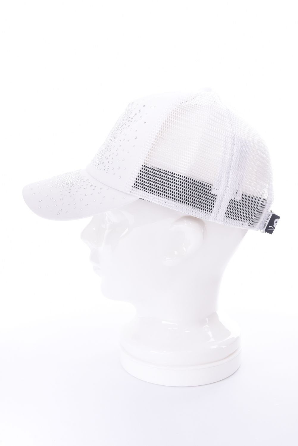 【26SS】 RADIANT MESH CAP / ラインストーンスカルロゴ メッシュキャップ (ホワイト)