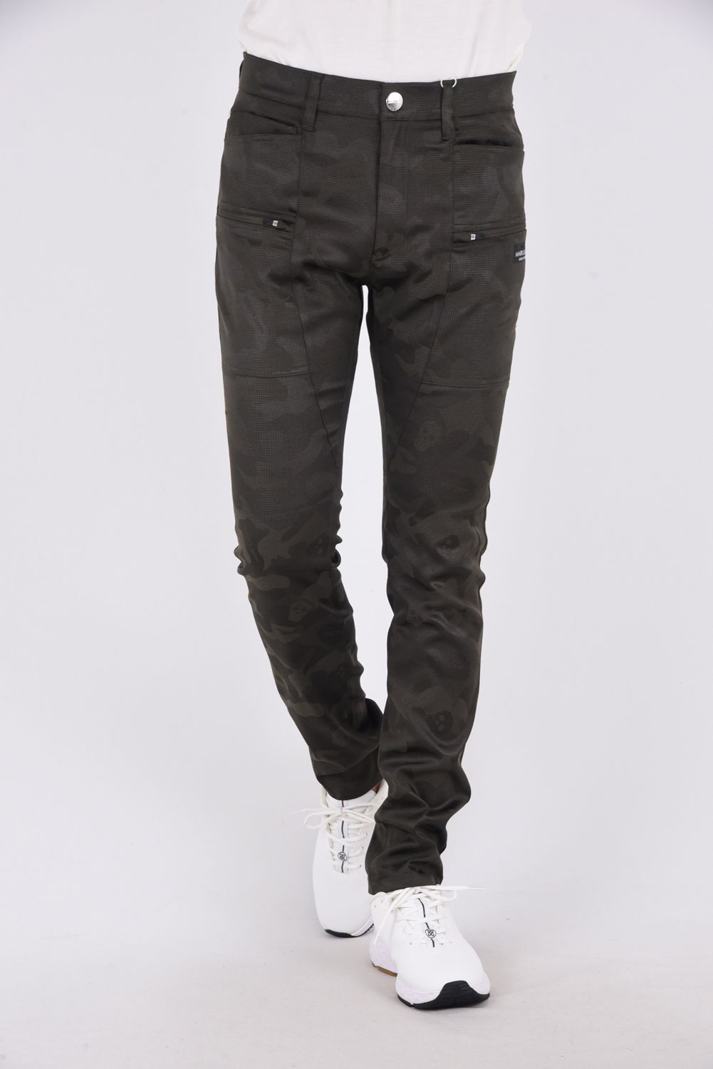 MARKLONA - GAUGE 6POCKET PANTS / オリジナルカモ柄 6ポケット テクニカルパンツ ネイビー | GOSSIP GOLF