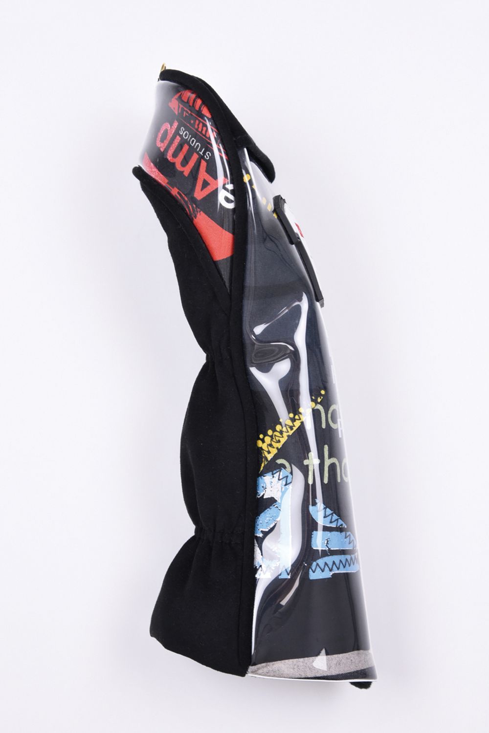 【2026 PVC TOUMEI SERIES】 ZZ26-FWNT01 / Tシャツリメイク パッチワーク フェアウェイウッドカバー (番手チャーム付き) (ブラック/タイプB)
