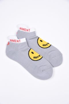 HAPPY SURF CUSHION SOCKS / HAPPY SURFロゴ アングルソックス グレー