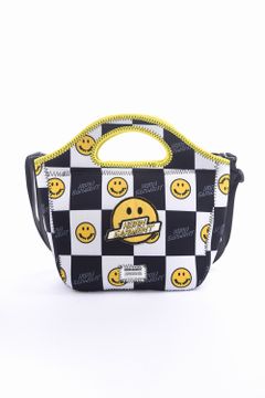 GIMIE MINI TOTE BAG / HAPPY SURFアイコン スケートロゴプリント ミニトートバッグ ホワイト / ブラック