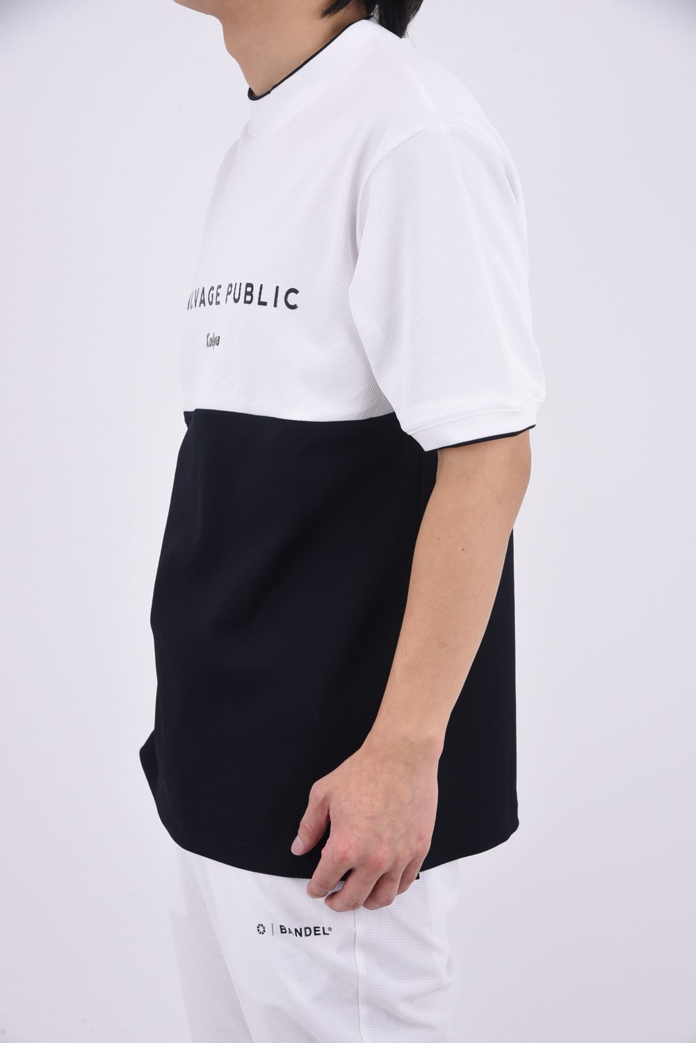 【26SS】 Kūlina Pohāpohā Bicolor Mockneck（Kolepa Stamp） / バイカラー ショートスリーブ モックネックTシャツ (ホワイト/ブラック)