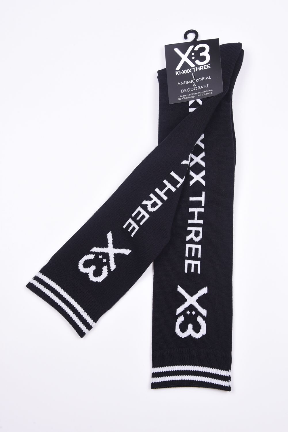 【レディース】 KNEE HI SOCKS / ブランドロゴ ニーハイソックス (ブラック)