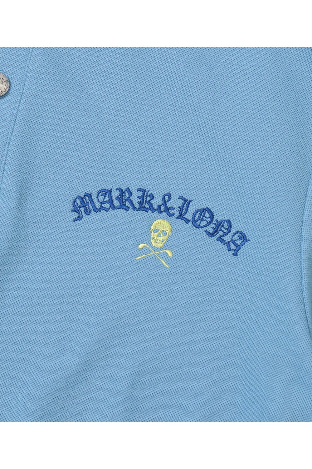 【26SS】 BONES PIQUE POLO / カノコ素材 ジャパンメイド BONEプリント ポロシャツ (サックス)