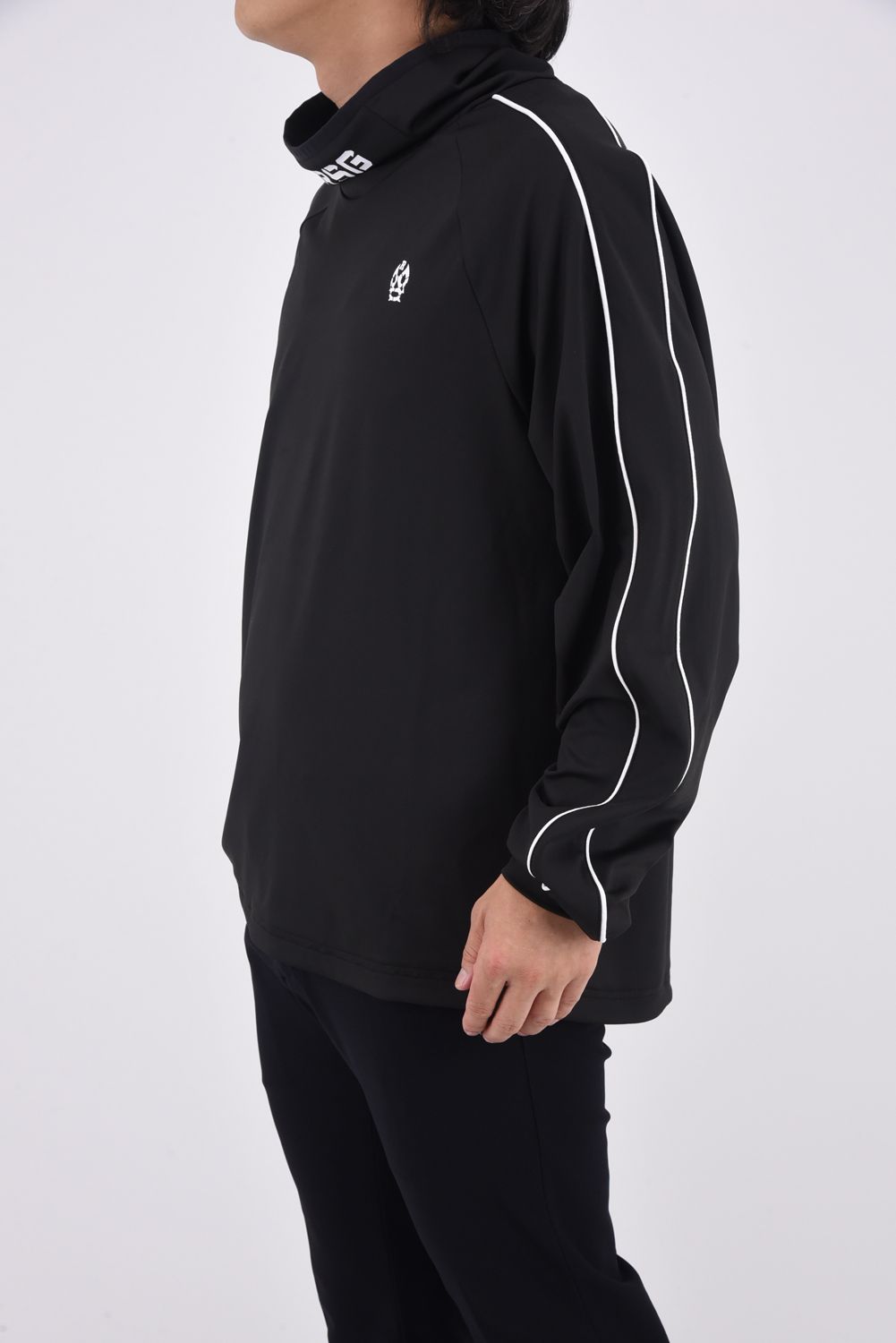L/S MASKNECK / BIG LUCHAグラフィックプリント ロングスリーブ マスクネックTシャツ (ブラック)