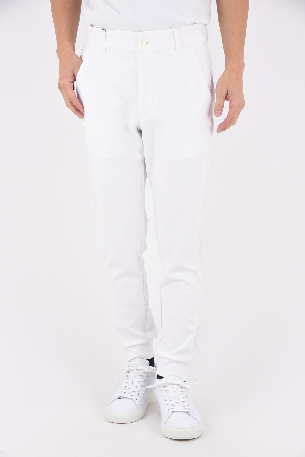 【26SS】 GM SIDE LINE RIB PANTS / モノトーンシリーズ サイドライン リブパンツ (ホワイト)*