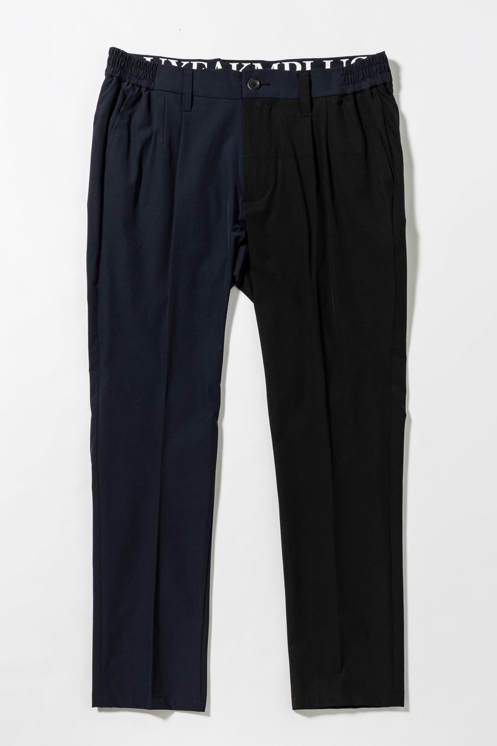 【春夏仕様】BICOLOR LONG PANTS / バイカラー ナイロンストレッチ スリムフィット ロングパンツ (ブラック)