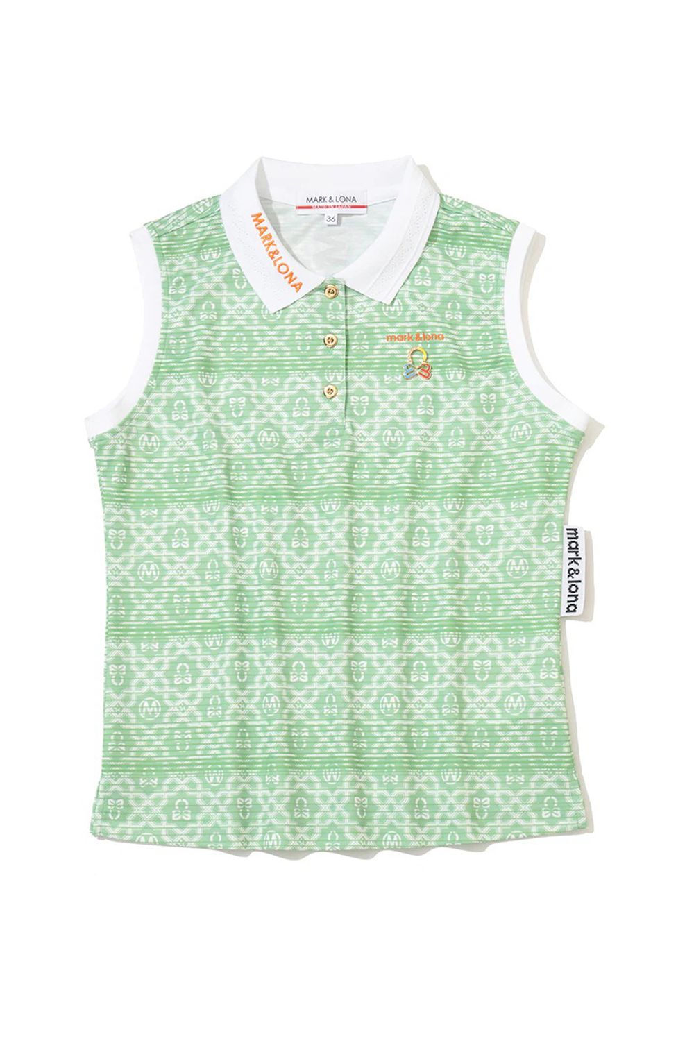 【26SS】【レディース】 RITMO MONOGRAM SLEEVELESS POLO / グラフィックロゴ総柄 ジャパンメイド ノースリーブポロシャツ (グリーン)