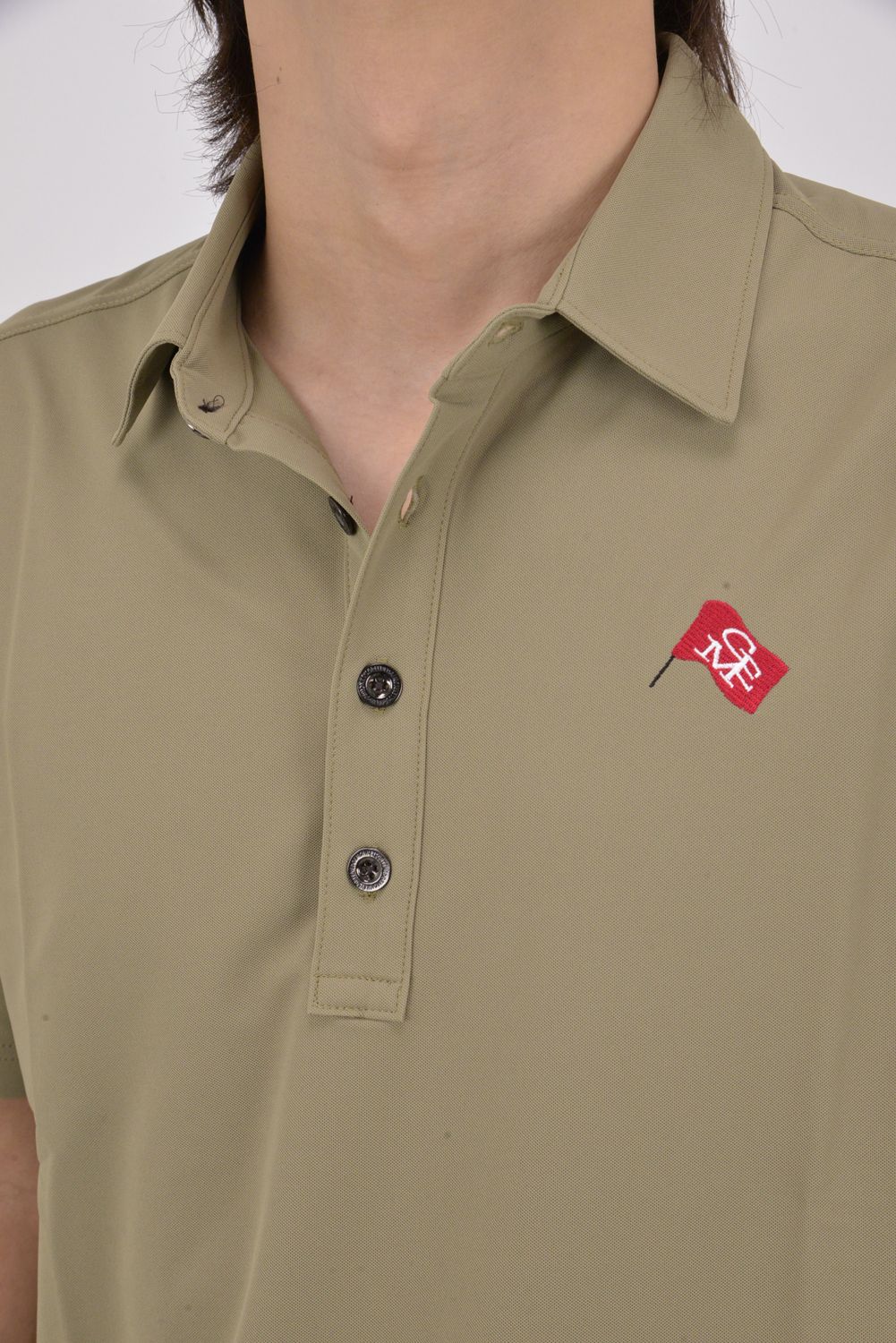 【26SS】 MICRO KANOKO COOL POLO / マイクロカノコ素材 バックロゴプリント ポロシャツ (ベージュ)